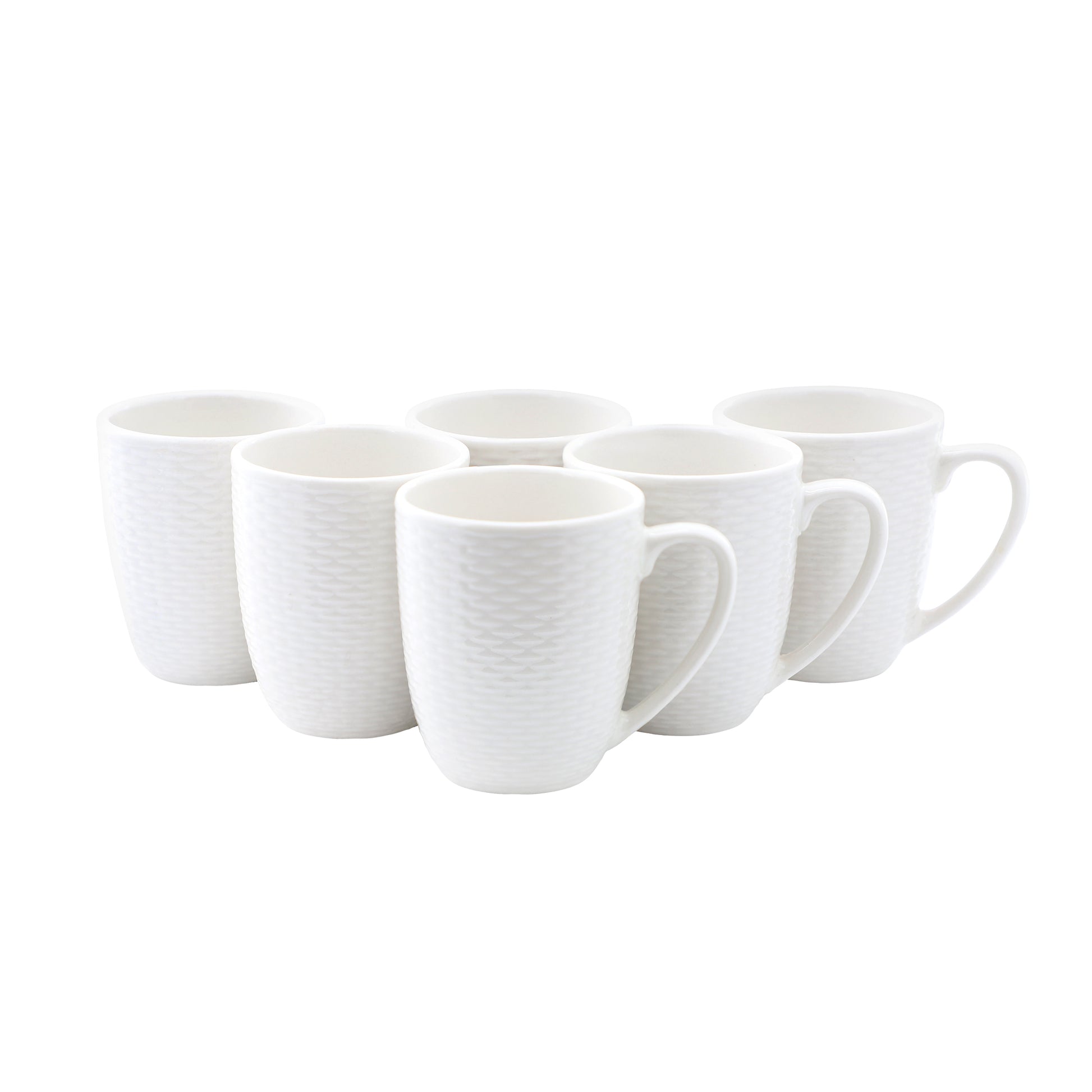 Elama Ophelia 6 Piece Stoneware 12 oz Mug Set White