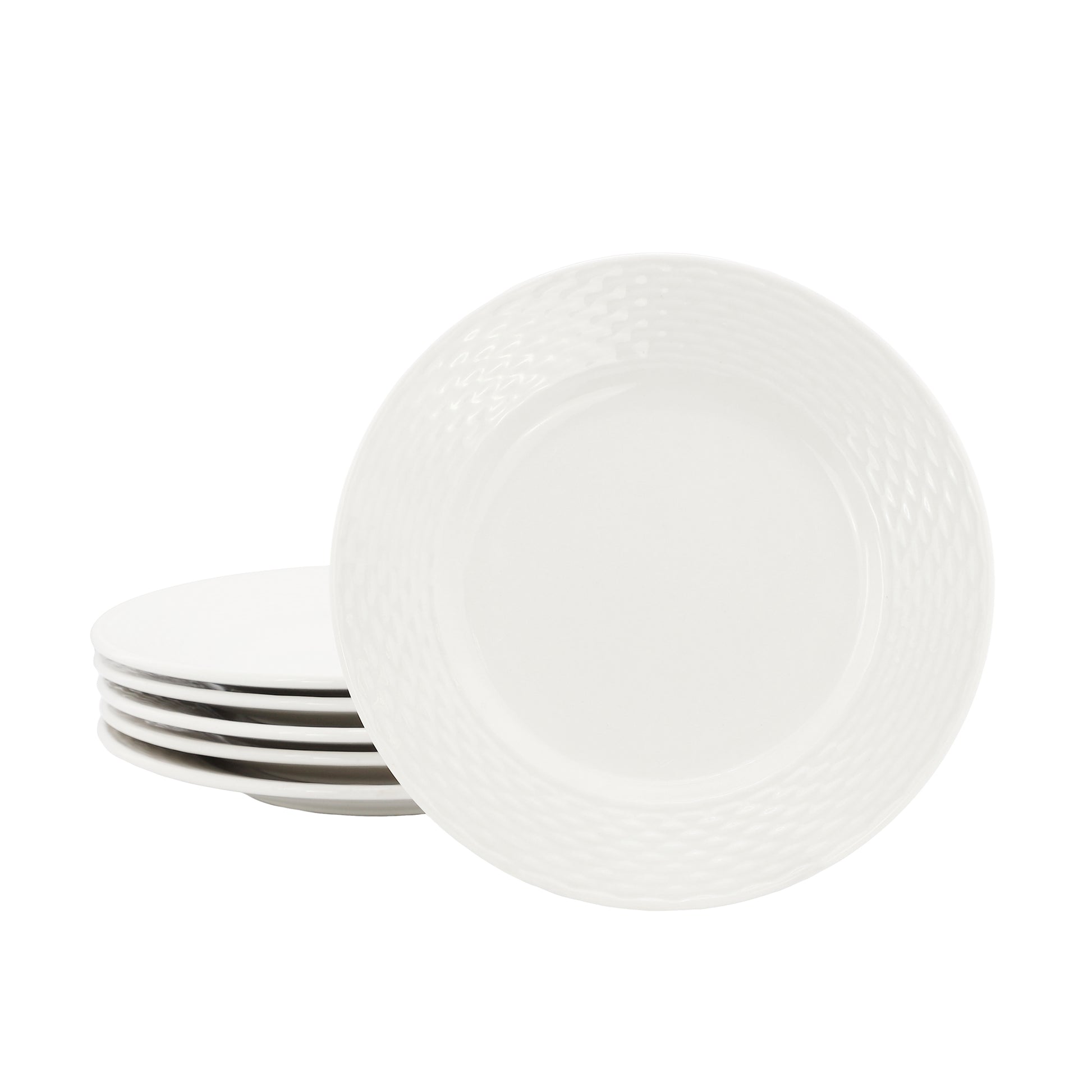 Elama Ophelia 6 Piece Stoneware Salad Plate Set White