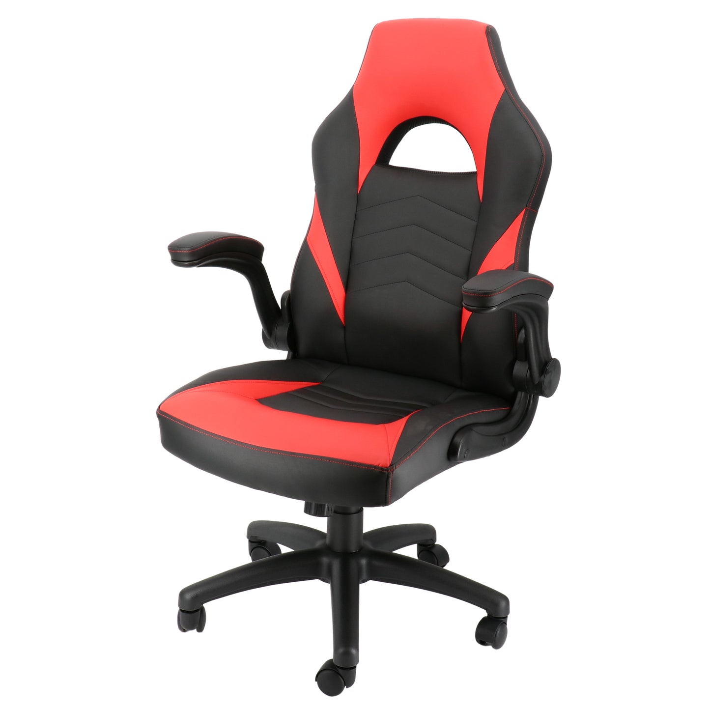 Elama High Back Adjustable Faux Leather Office Chair Black & Red