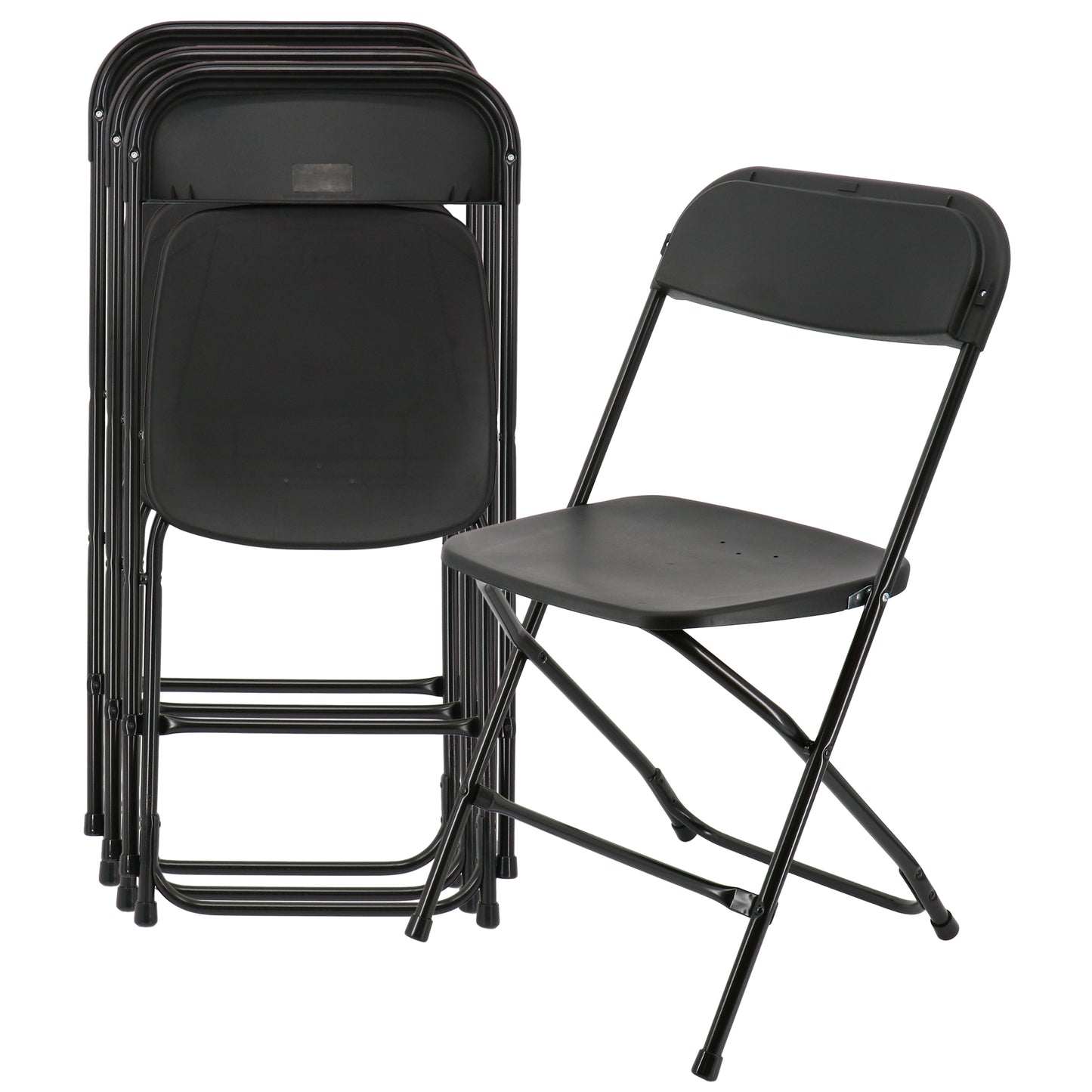 Elama 4 Piece Plastic Folding Chair Black