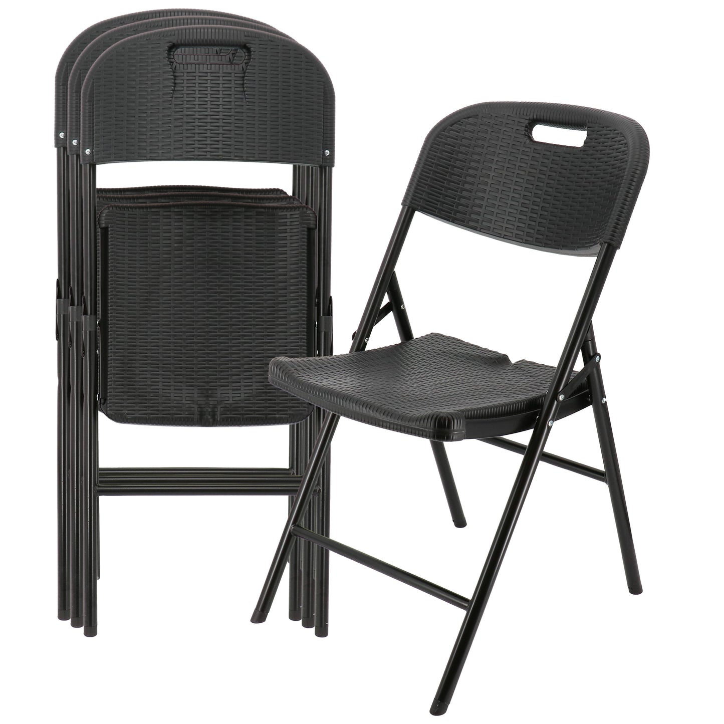 Elama 4 Piece Indoor & Outdoor Rattan Folding Chair
