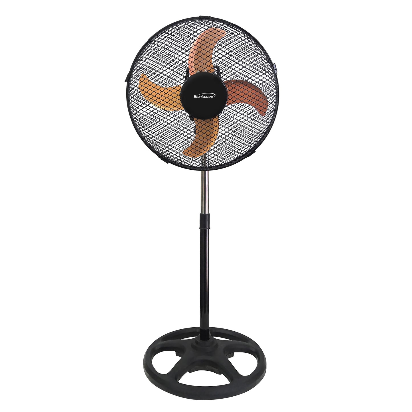 Brentwood 3 Speed 12" Oscillating Stand Fan in Black