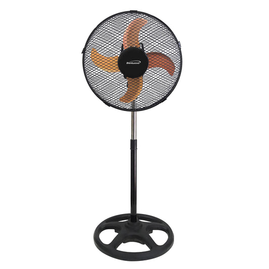 Brentwood 3 Speed 12" Oscillating Stand Fan in Black