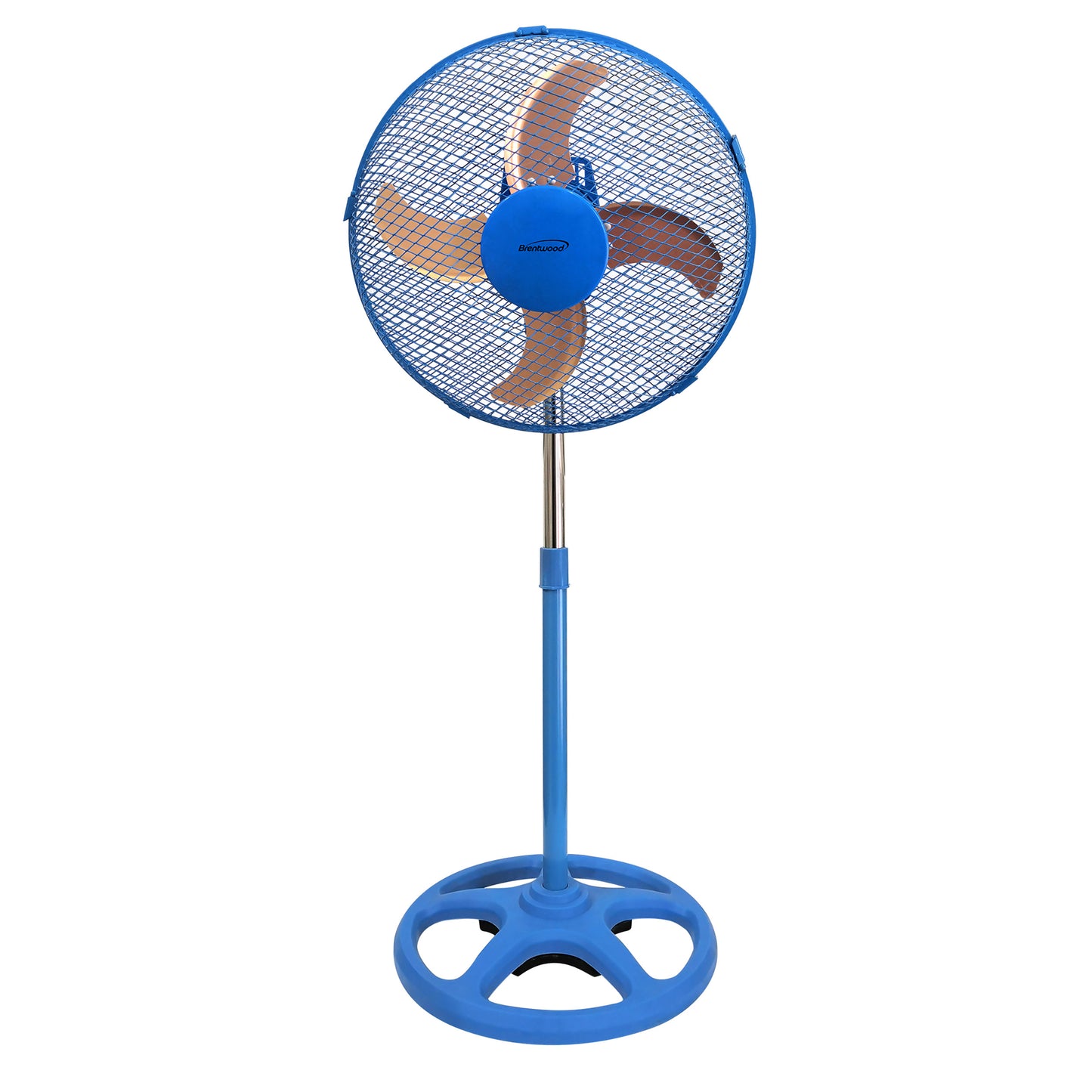 Brentwood 3 Speed 12" Oscillating Stand Fan in Blue