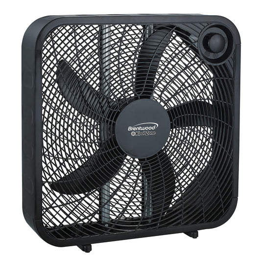Brentwood 20" Box Fan in Black