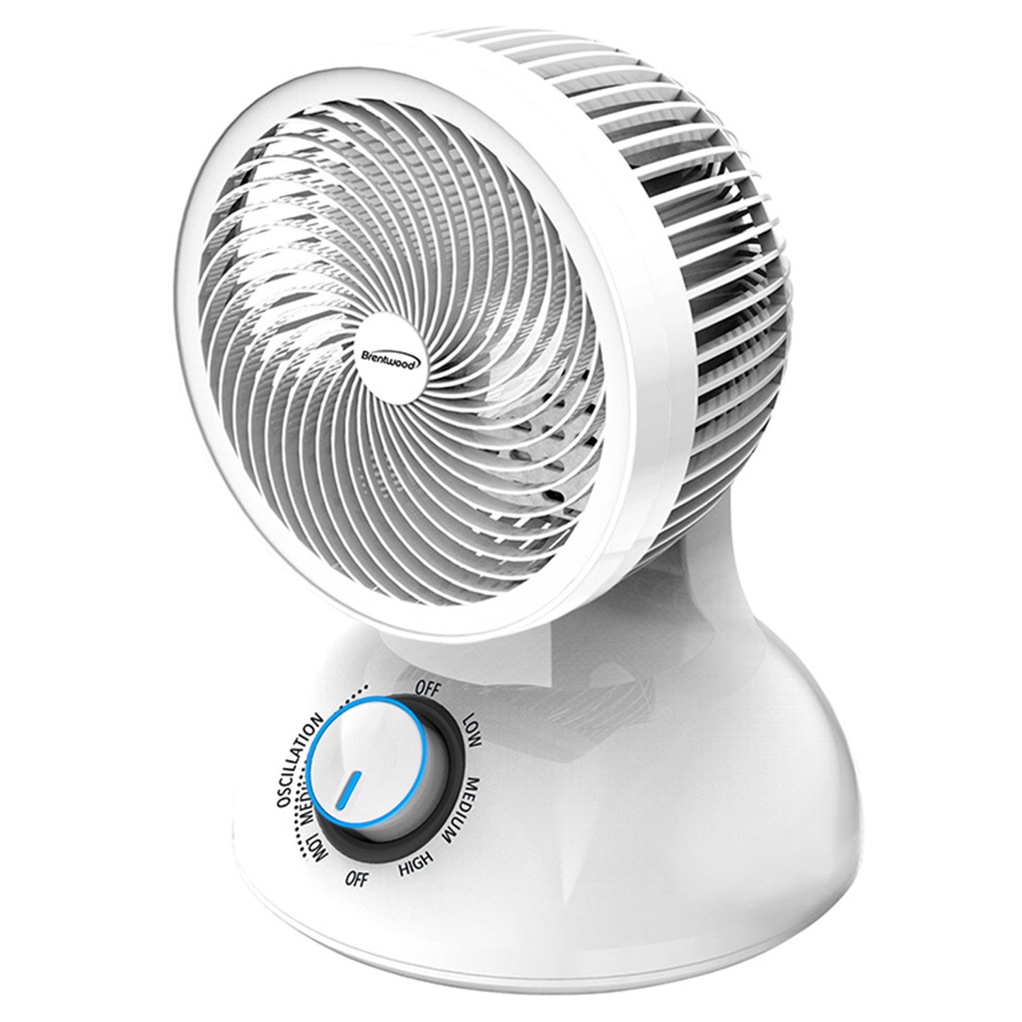 Brentwood 6" Three Speed Oscllating Circulator Desktop Fan w Timer & Remote Con