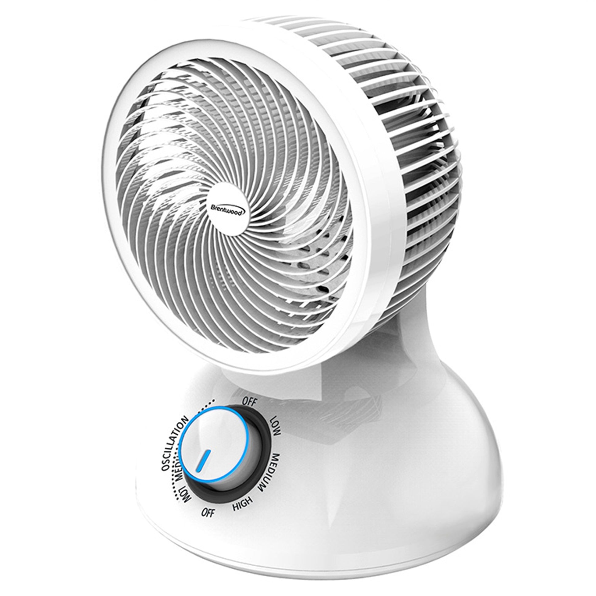 Brentwood 6" Three Speed Oscllating Circulator Desktop Fan w Timer & Remote Con
