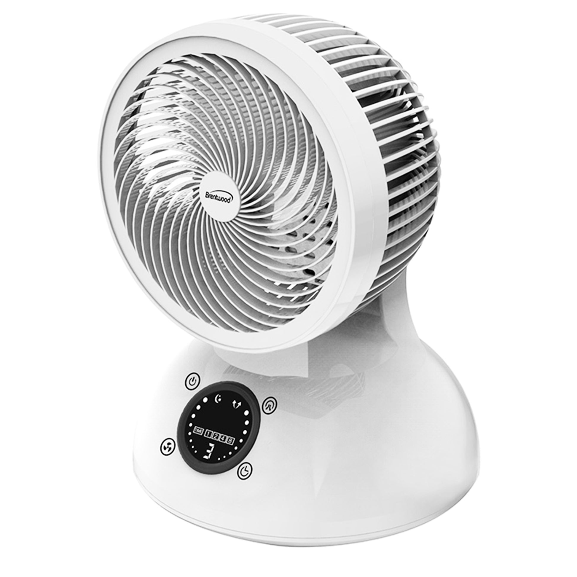 Brentwood 6" Three Speed Oscllating Desktop Fan w Timer & Remote Control in Whi