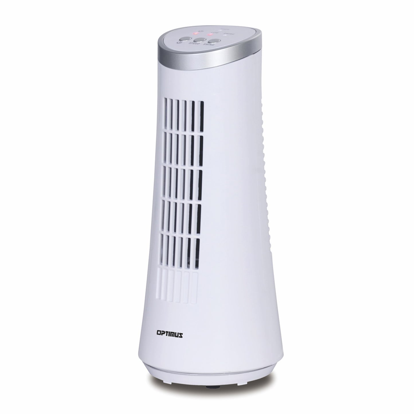 Optimus 12" Desktop Ultra Slim LED Oscillating Tower Fan in White