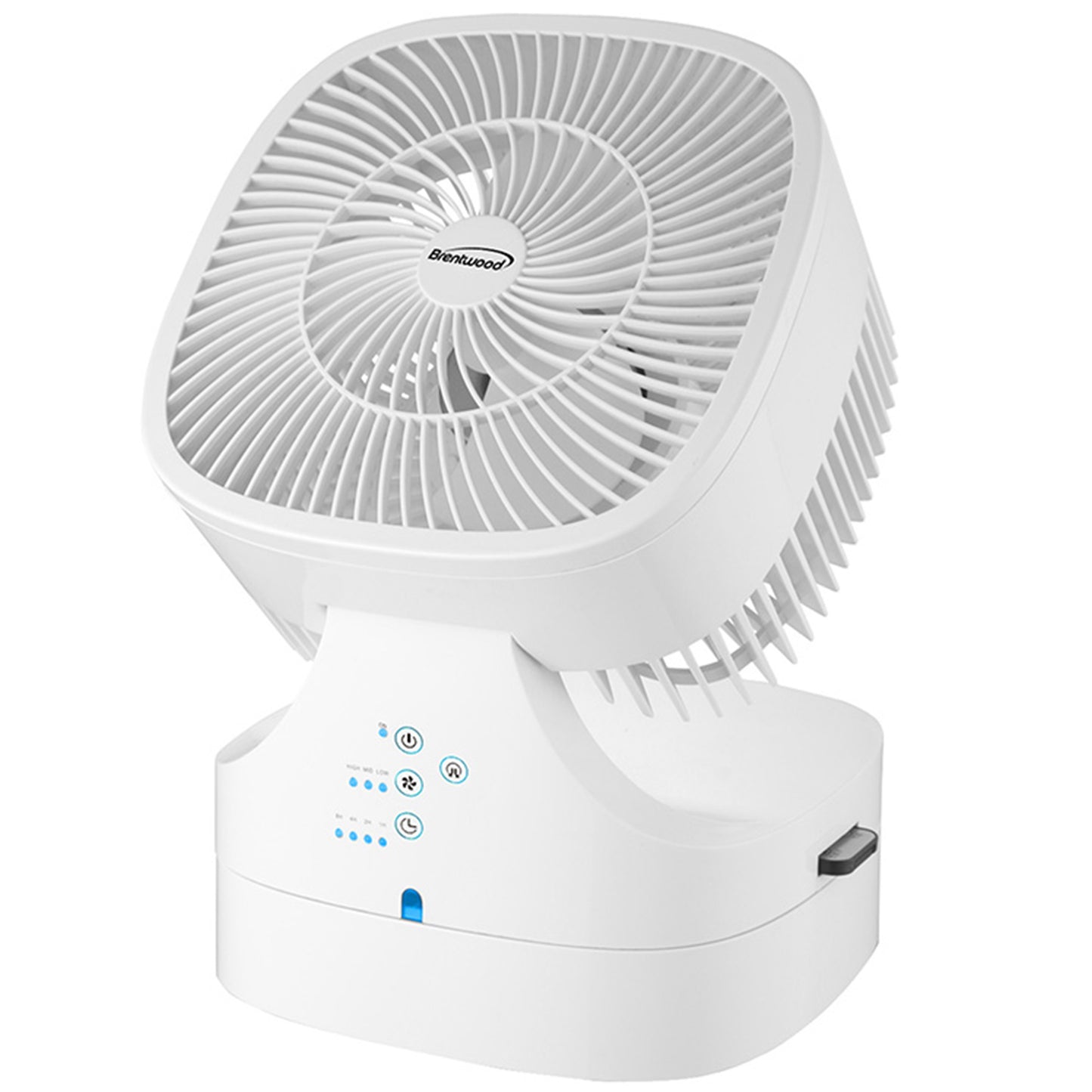 Brentwood 8" Three Speed Oscillating Desktop Fan w Remote Control in White