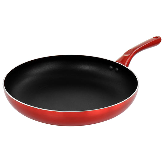 Better Chef 12" Silver Metallic Non Stick Gourmet Fry Pan in Red