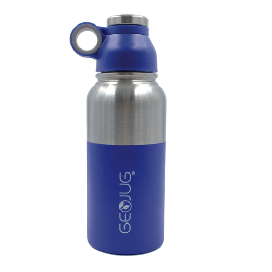 Brentwood GeoJug 18oz Stainless Steel Vacuum Insulated Water Bottle, Blue