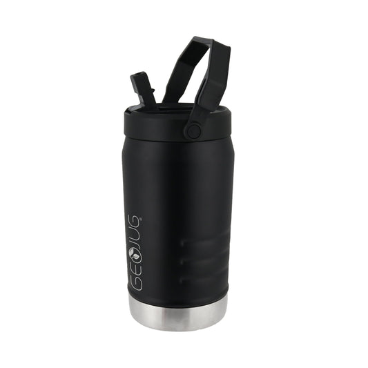 Brentwood GeoJug 40 Ounce Stainless Steel Insulated Water Bottle in Black w Spor