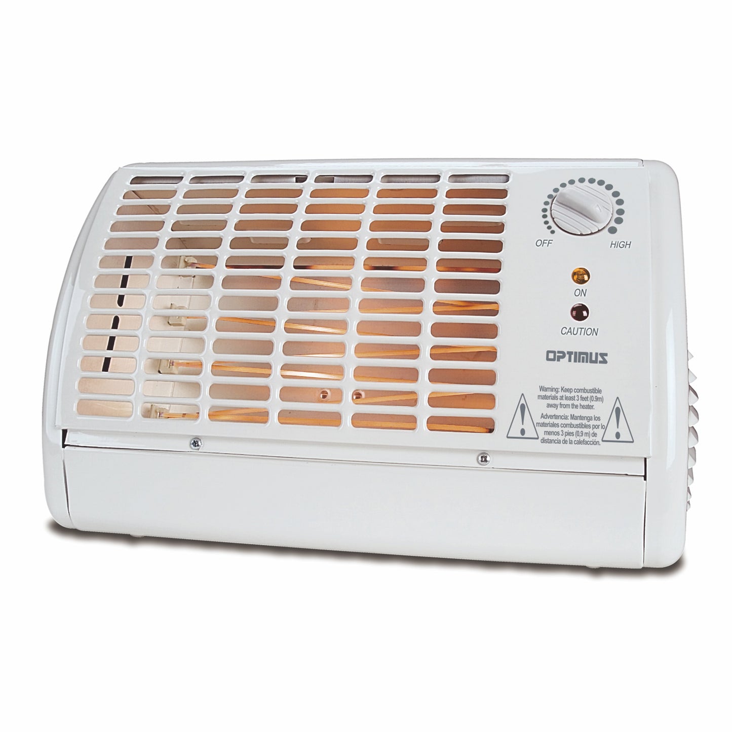 Optimus Portable Fan Forced Radiant Heater w Thermostat