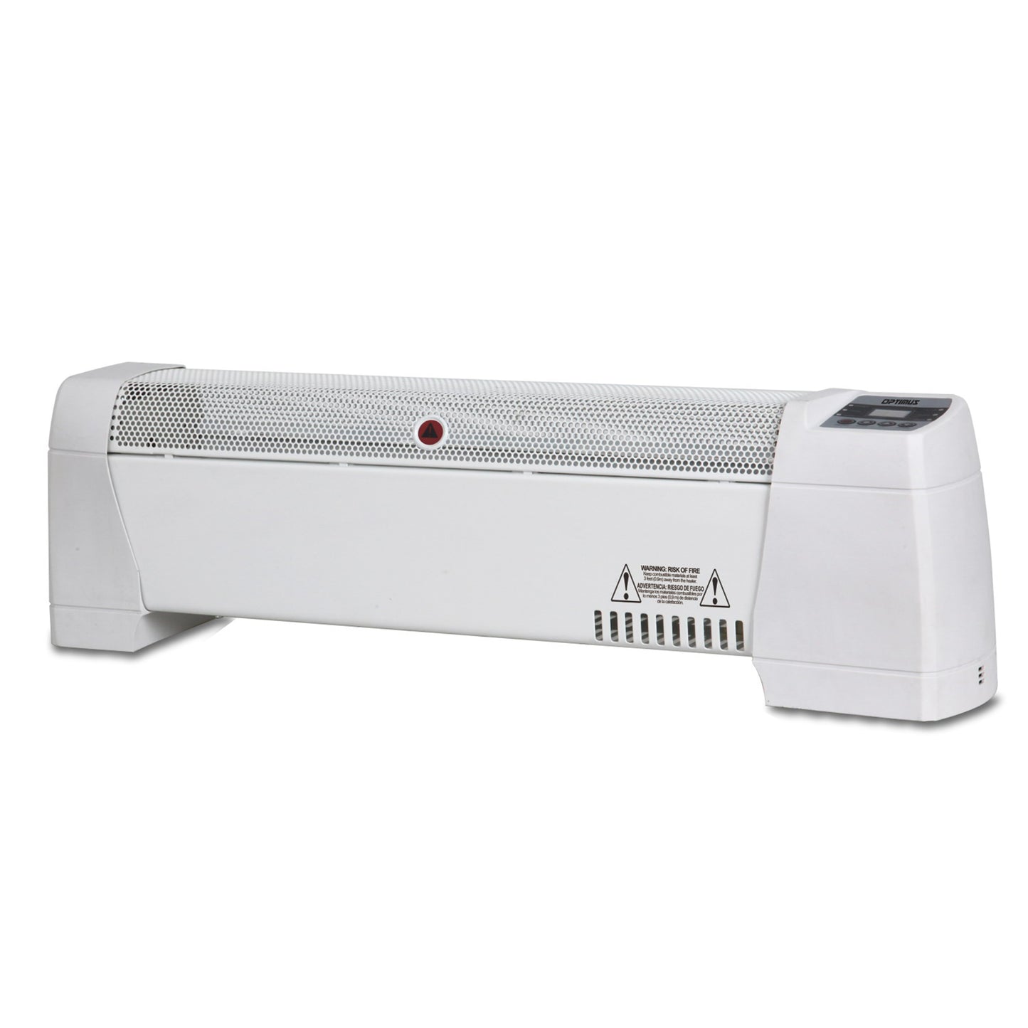 Optimus White 30" 1500W Baseboard Convection Heater w Digital Display Thermostat