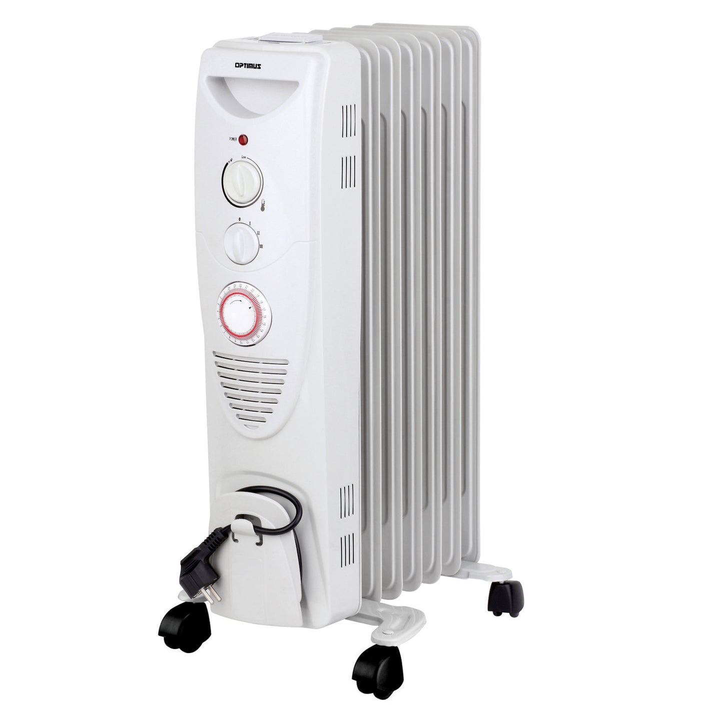 Optimus Portable 7 Fins Oil Filled Radiator Heater w Timer
