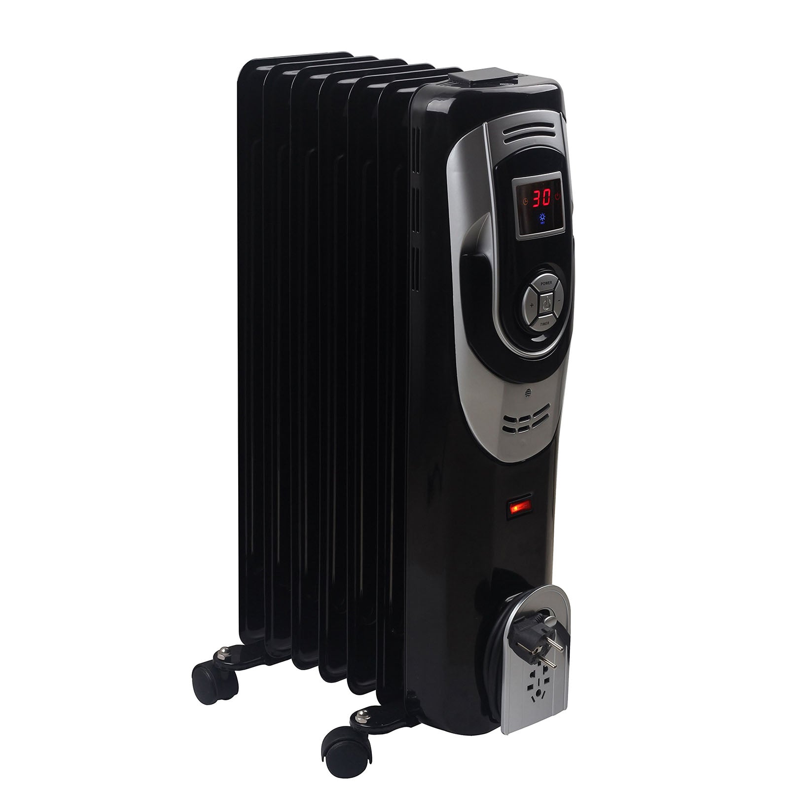 Optimus Digital 7 Fins Oil Filled Radiator Heater w Timer