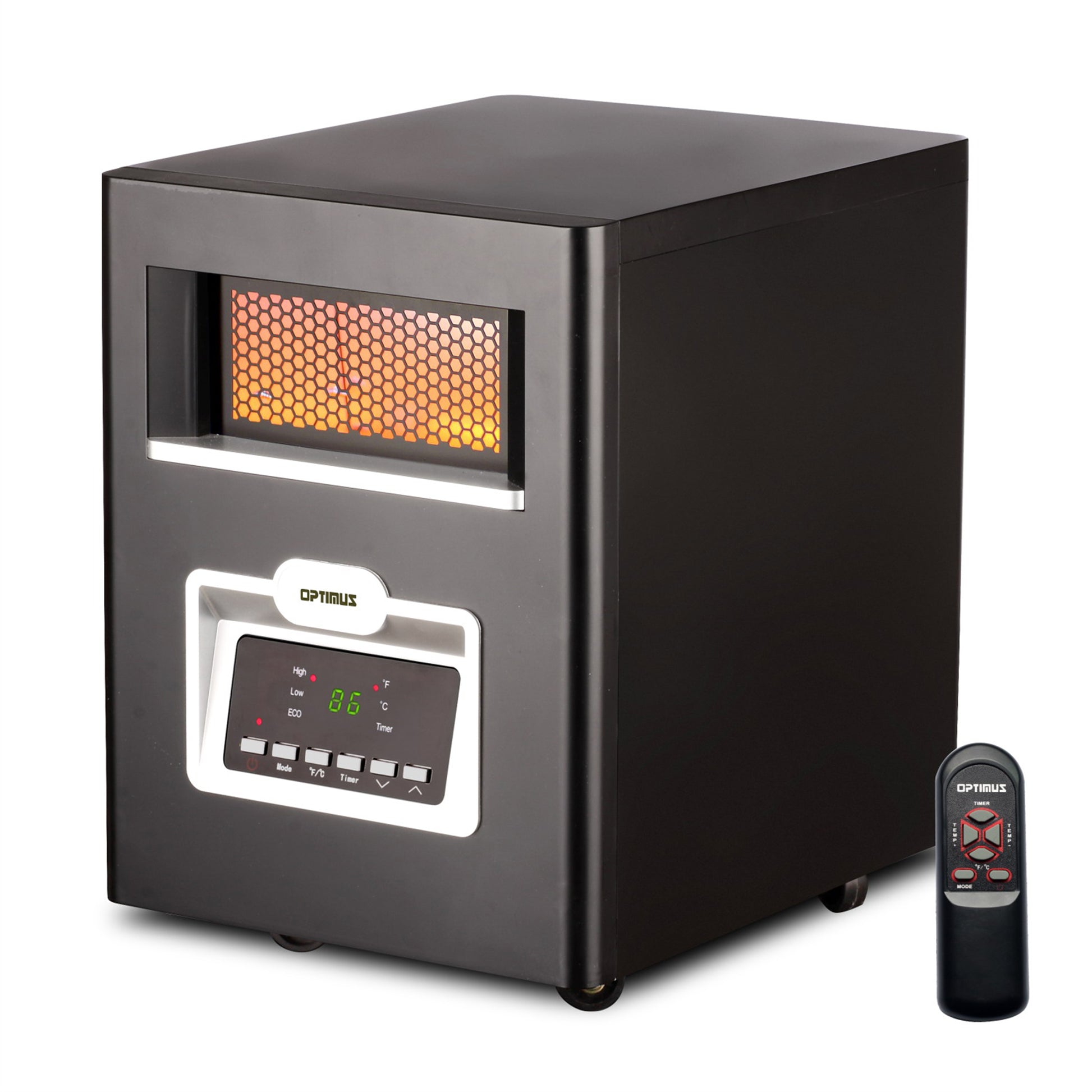 Optimus Infrared Quartz Heater w Remote & LED Display