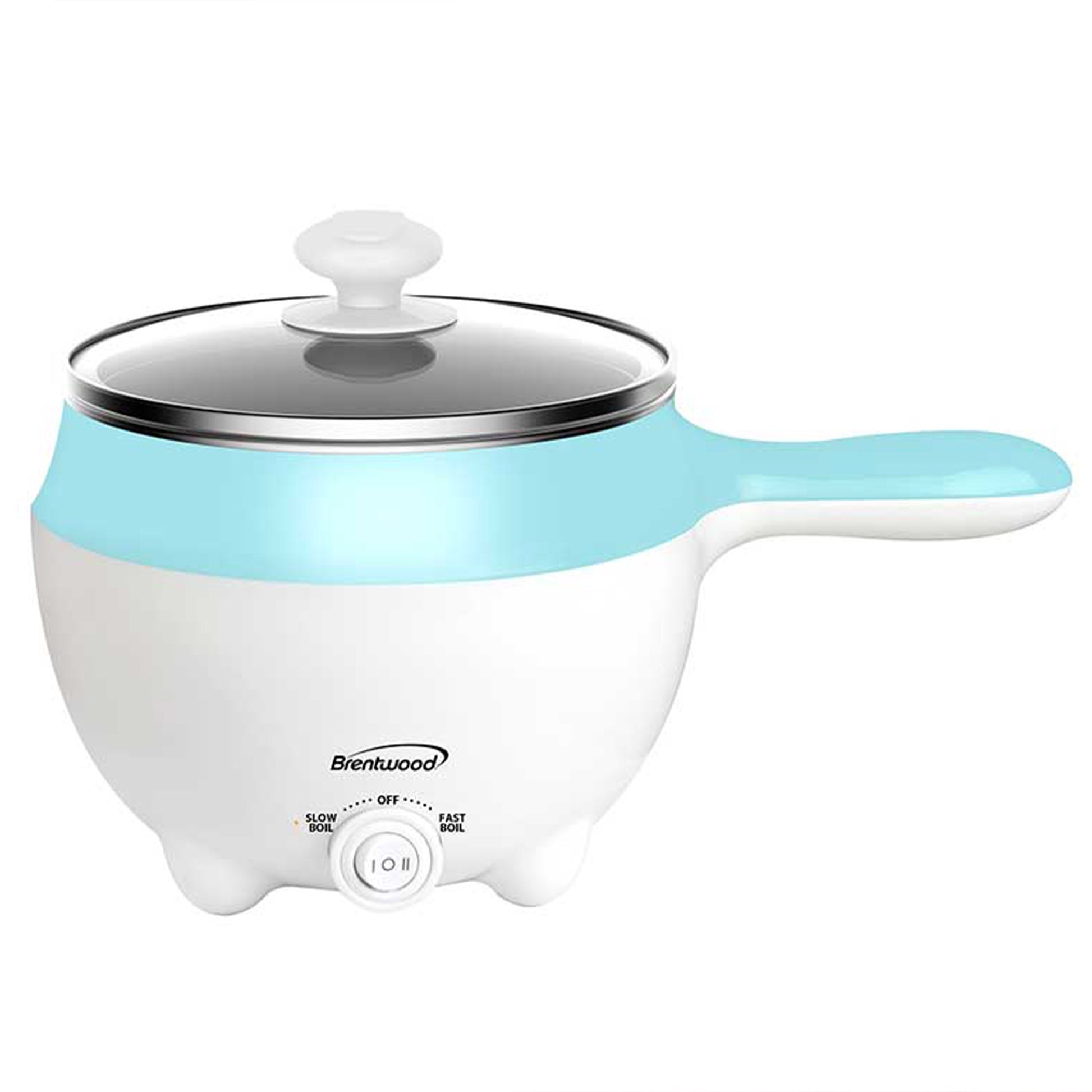 Brentwood Stainless Steel 1.6 Qt Electric Hot Pot Cooker & Food Steamer in Blue