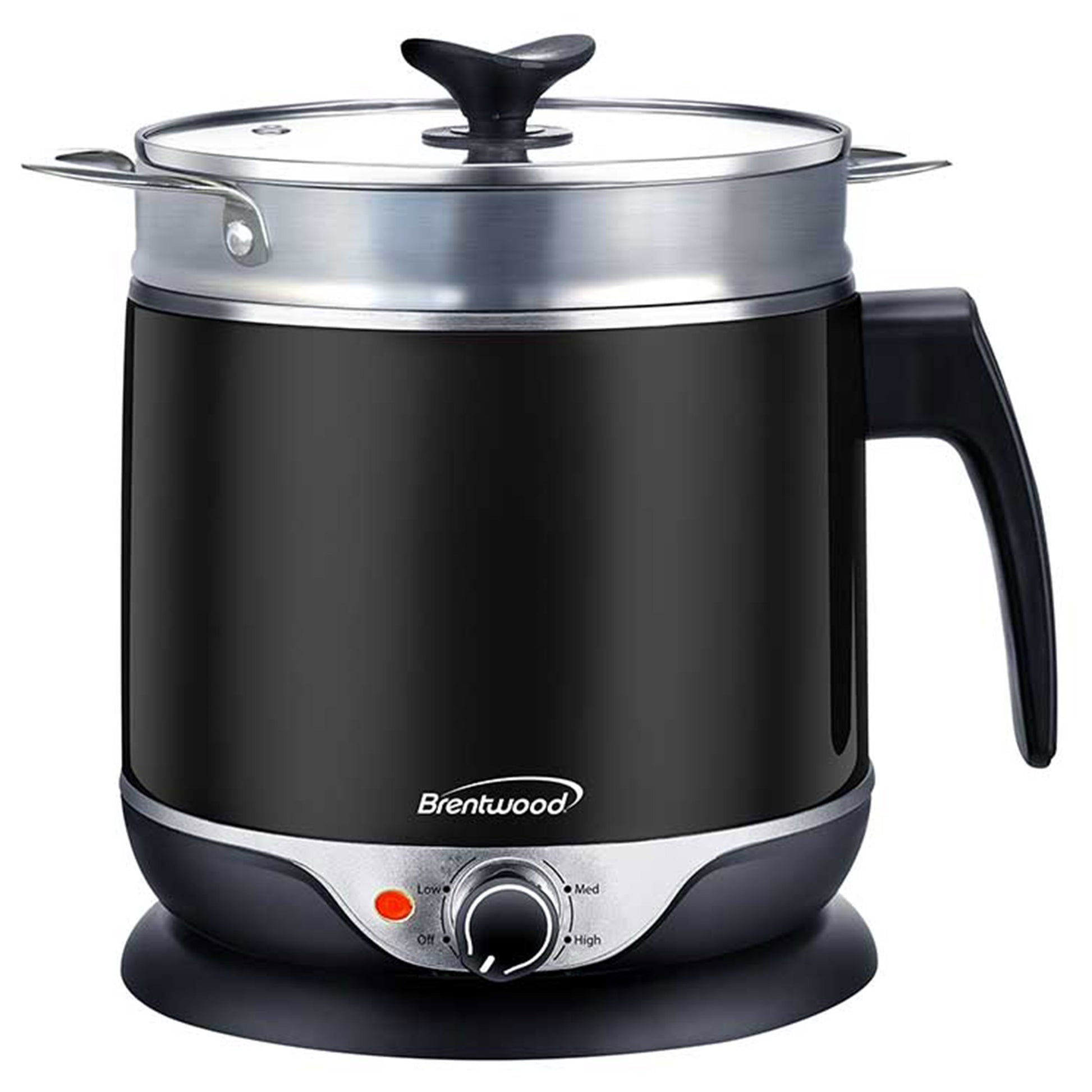 Brentwood Stainless Steel 1.9 Qt Cordless Electric Hot Pot Cooker & Food Steame