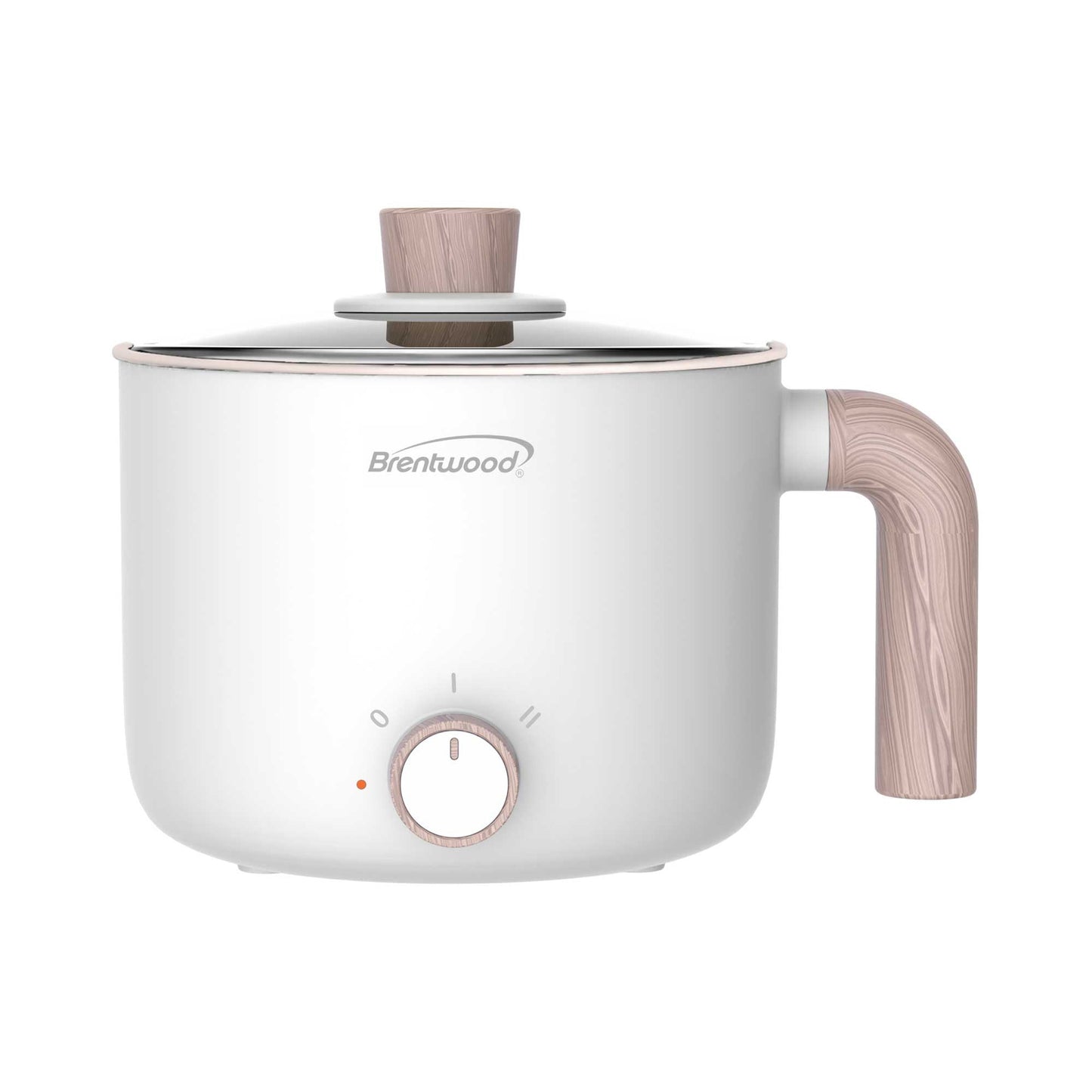 Brentwood 1.5L Multi-Function Electric Hot Pot Cooker Ceramic Non-Stick in White