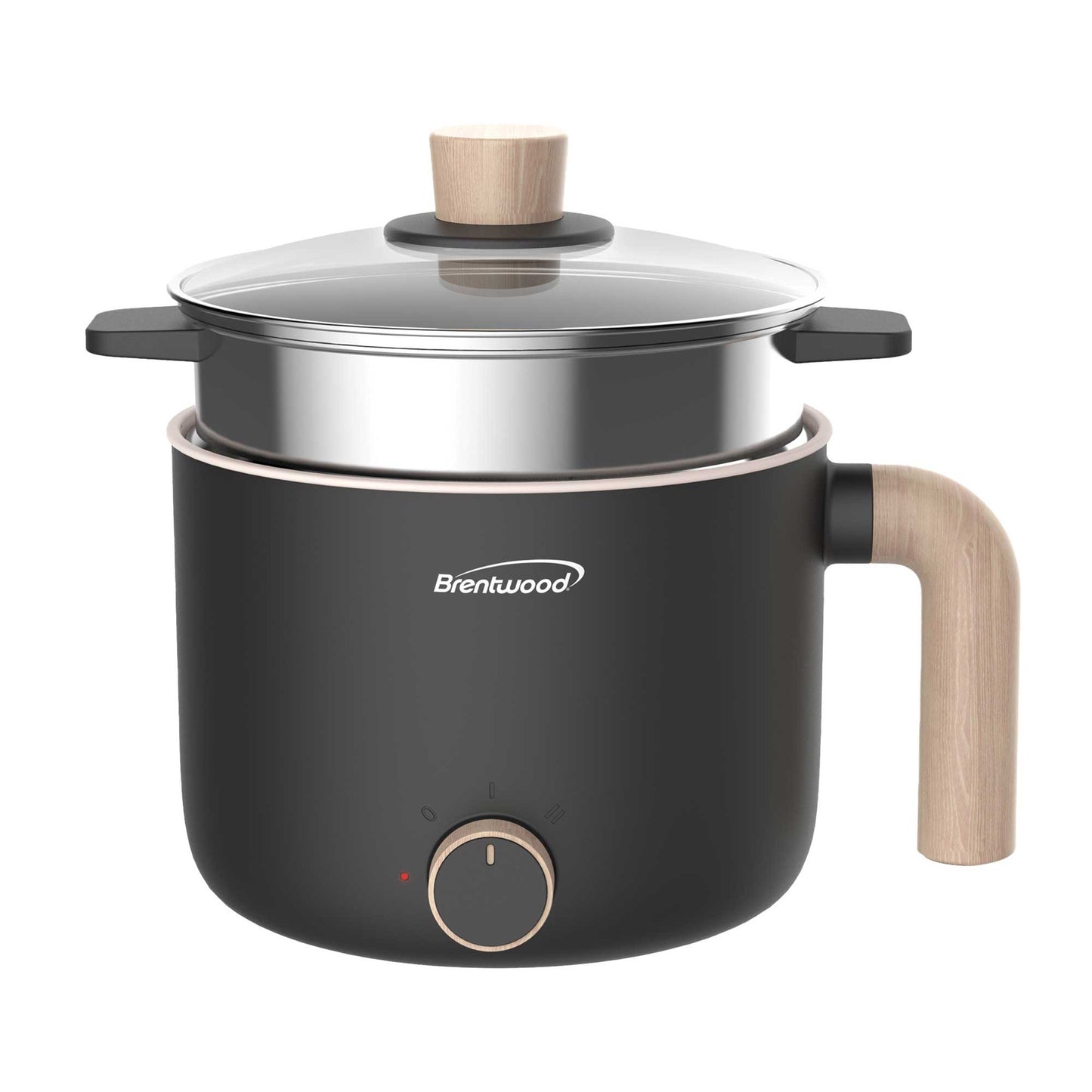 Brentwood 1.5 Liter Multi-Function Electric Hot Pot Cooker in Black w Ceramic No