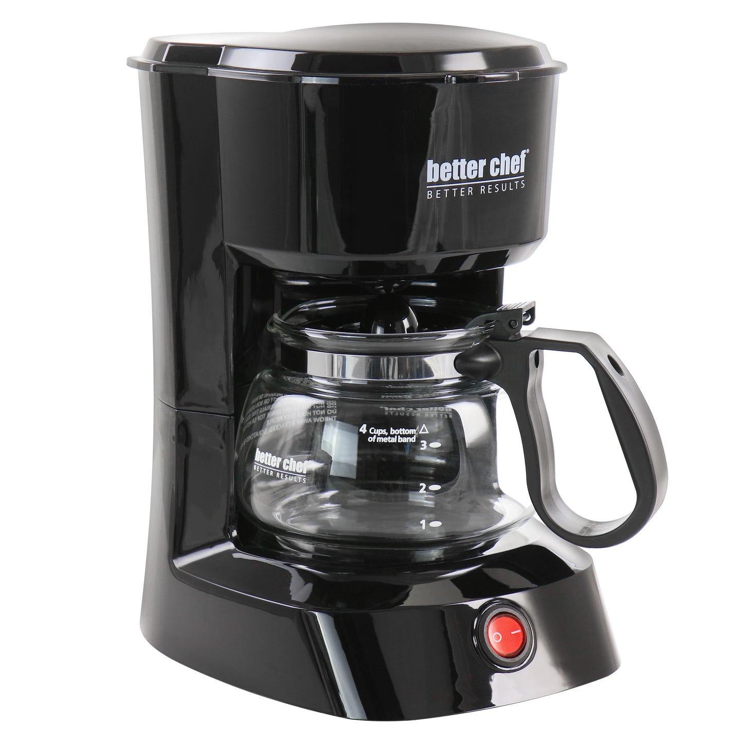 Better Chef 4 Cup Compact Coffee Maker in Black w Removable Filter Basket