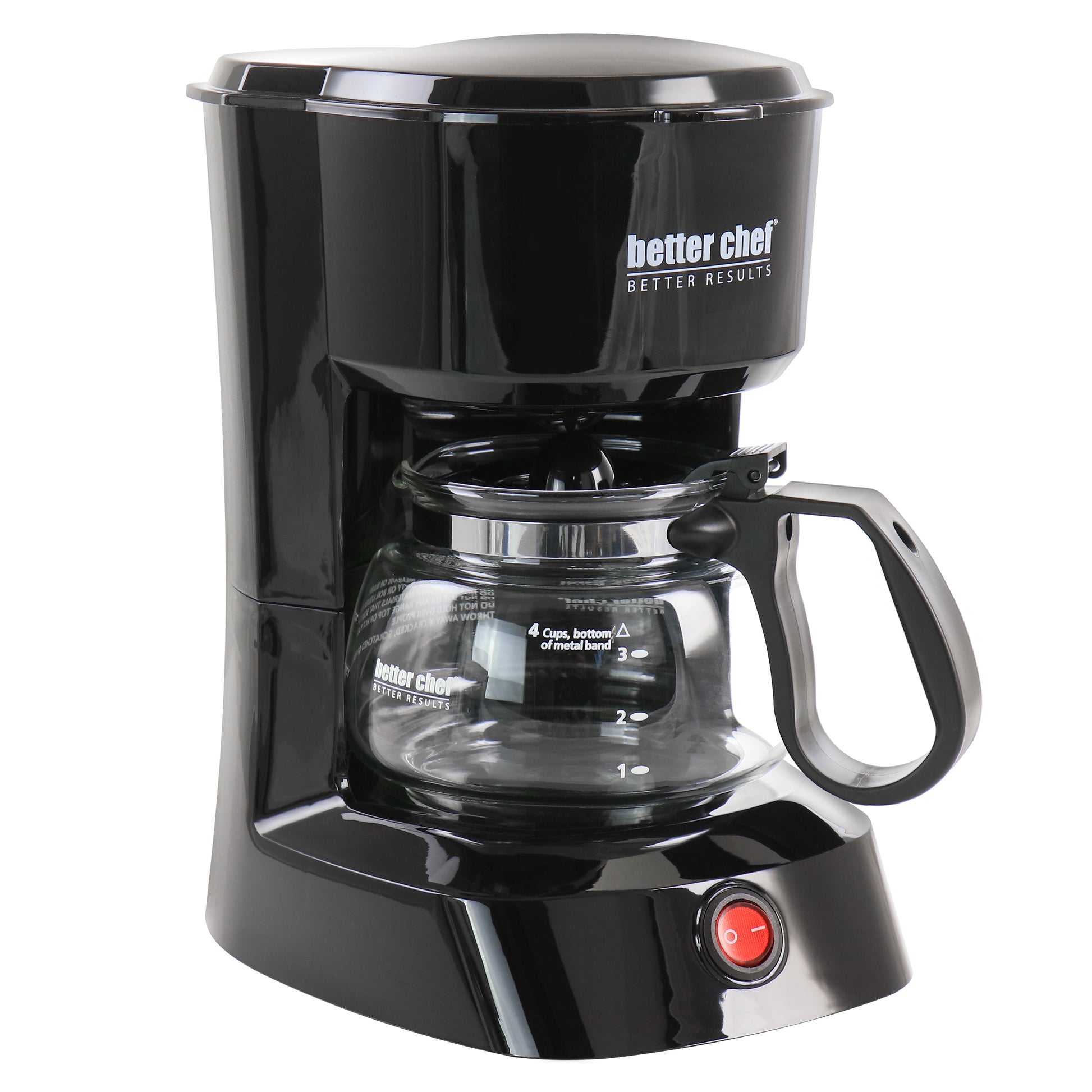 Better Chef 4 Cup Compact Coffee Maker in Black w Removable Filter Basket