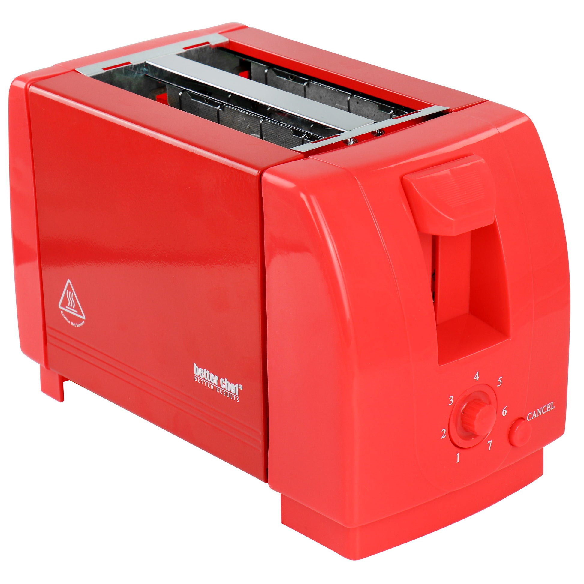 Better Chef Compact Two Slice Countertop Toaster in Red