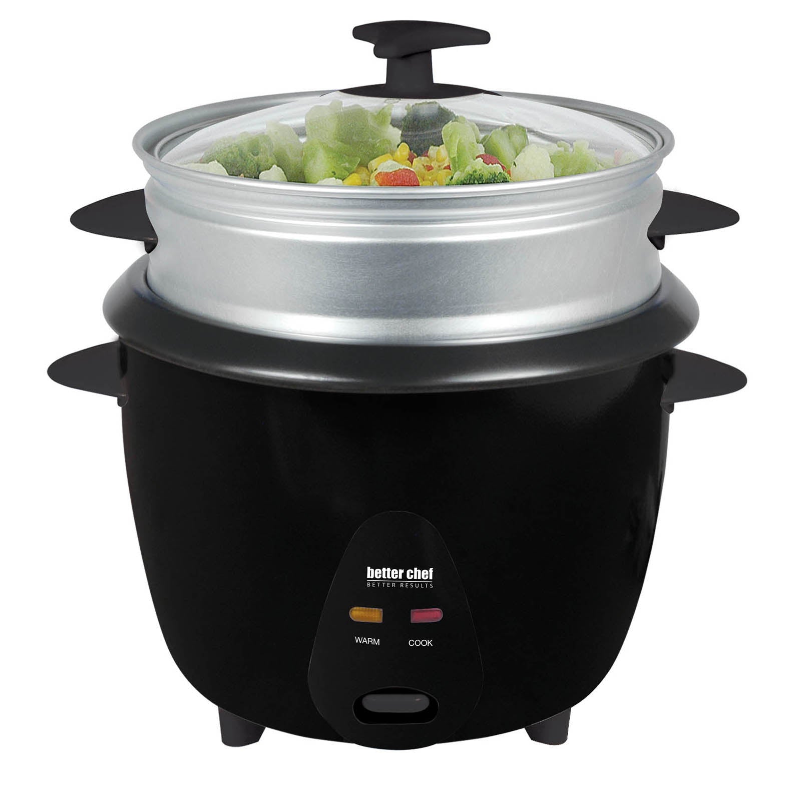 Better Chef 5 Cup Rice Cooker w Food Steamer Attachment