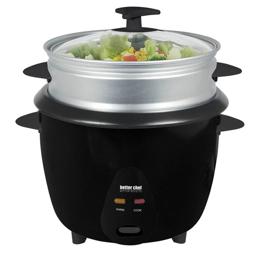 Better Chef 5 Cup Rice Cooker w Food Steamer Attachment