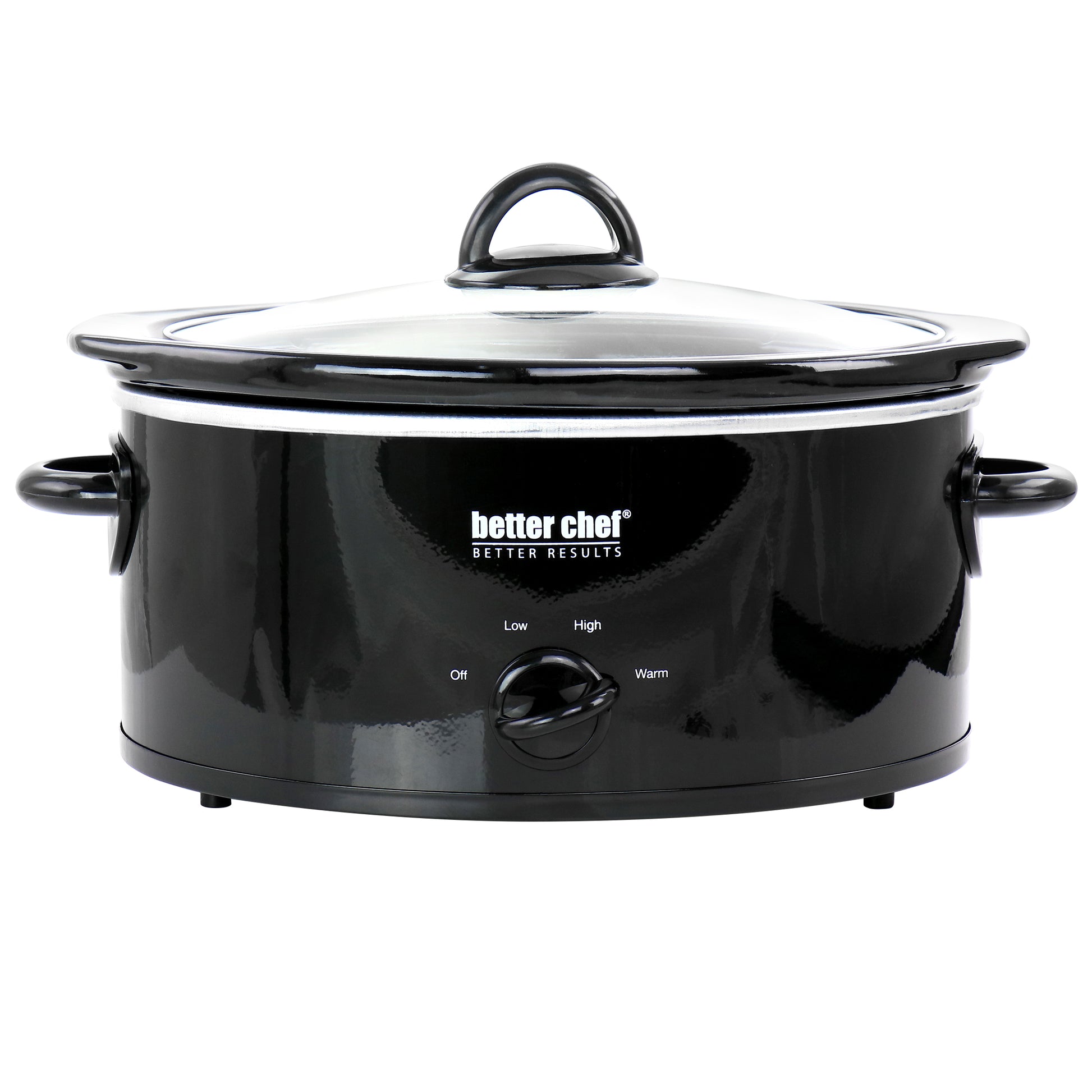 Better Chef 3 Qt Oval Slow Cooker w Removable Stoneware Crock in Black