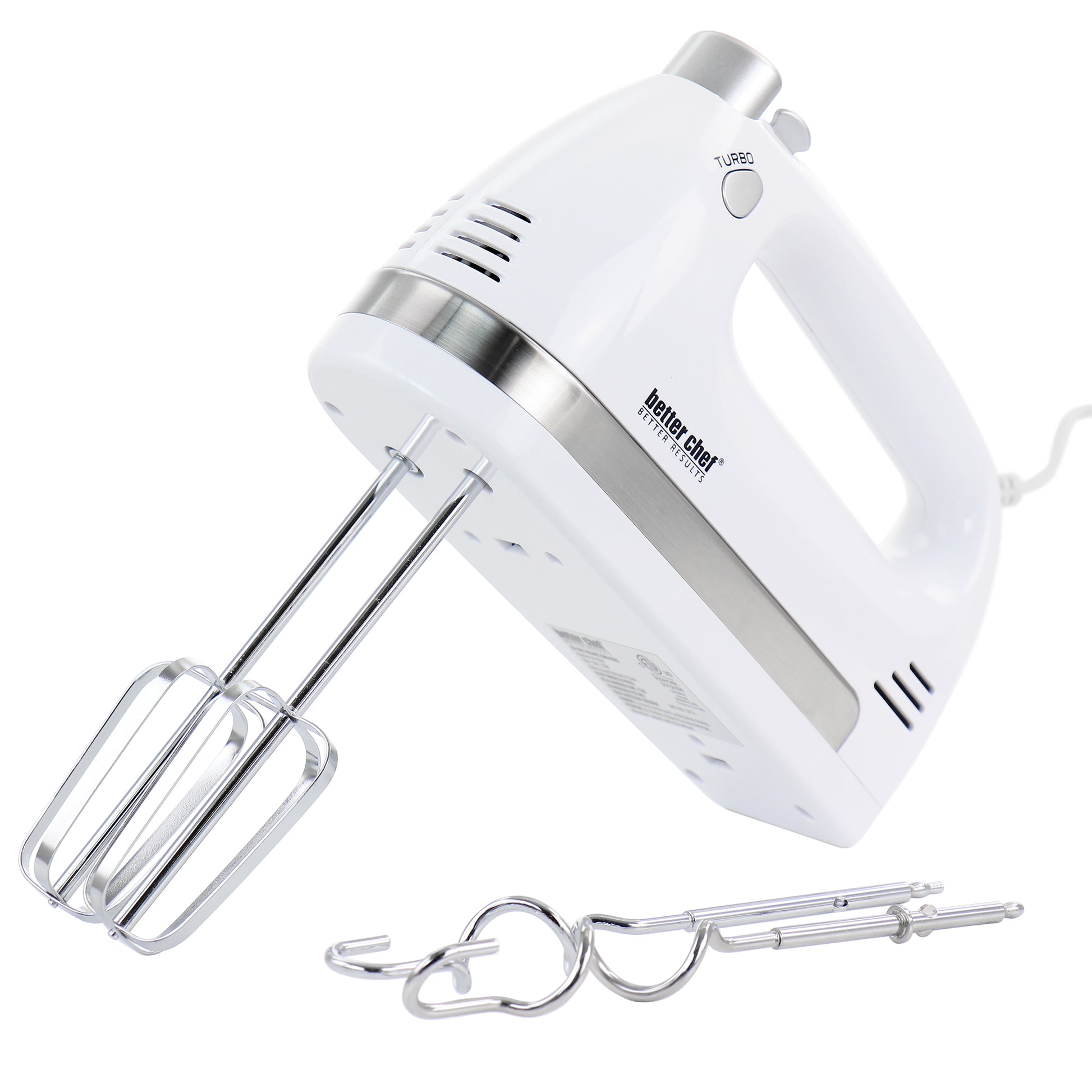 Better Chef 250 Watt MegaMix 5 Speed Hand Mixer in White