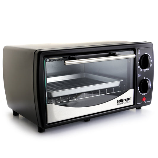 Better Chef 9 Liter Toaster Oven Broiler- Black w Stainless Steel Front