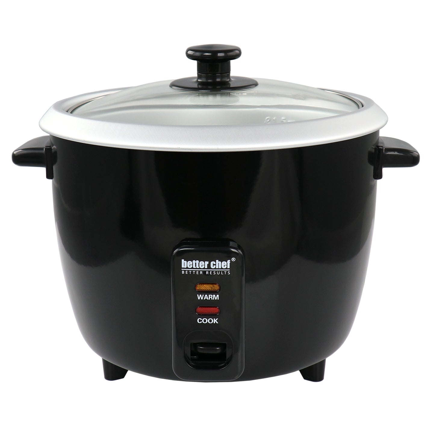 Better Chef 8 Cup Automatic Rice Cooker in Black w Rice Paddle & Measuring Cup