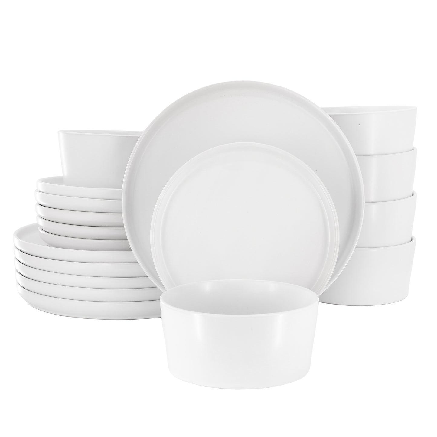 Elama Josh 18 Piece Stoneware Dinnerware Set Matte White