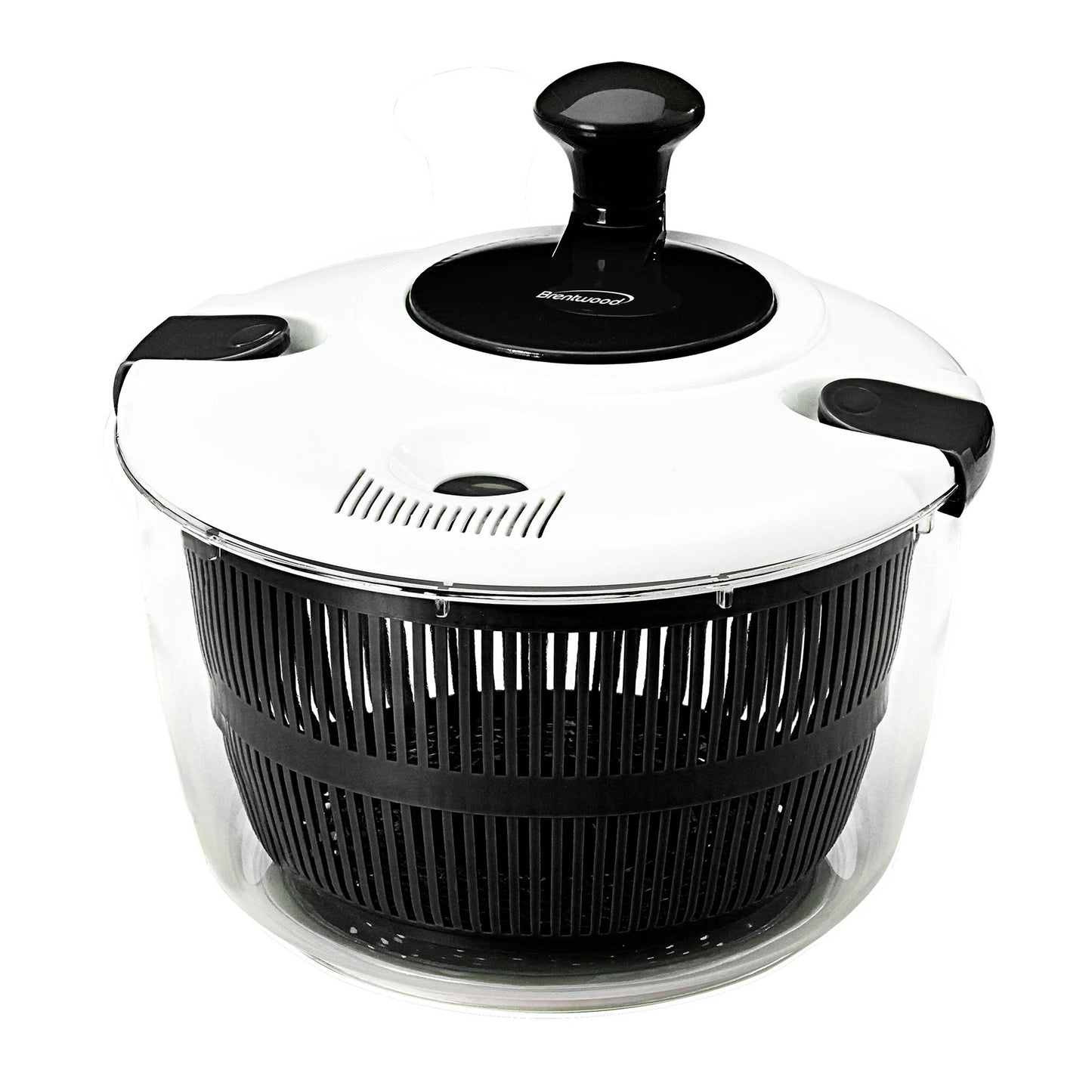 Brentwood 5 Quart Salad Spinner in Black w Serving Bowl