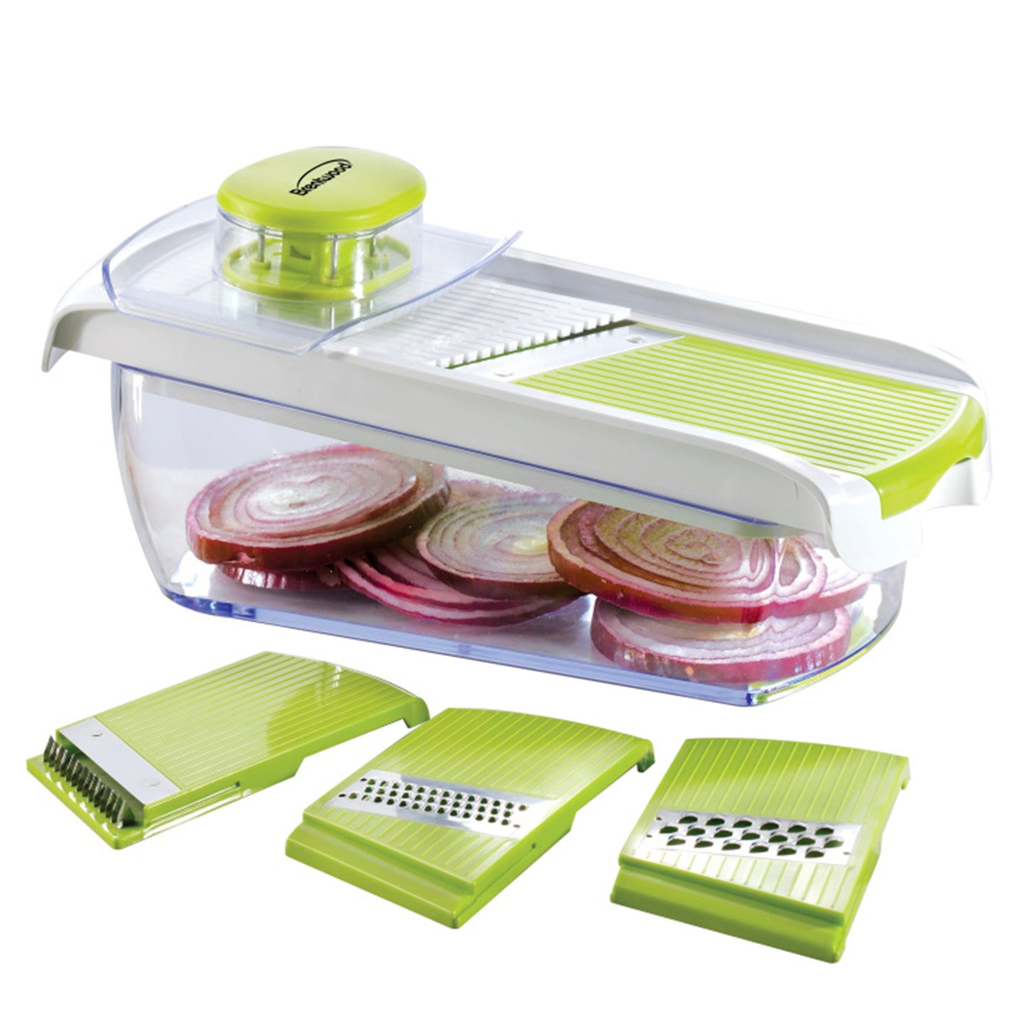 Brentwood Mandollin Slicer w 5 Cup Storage Container & 4 Interchangeable Stainl