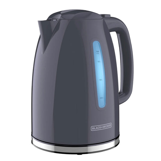 Black & Decker 1.7 Liter Rapid Boil 7 Cup Gray Electric Kettle w Cordless Pouring
