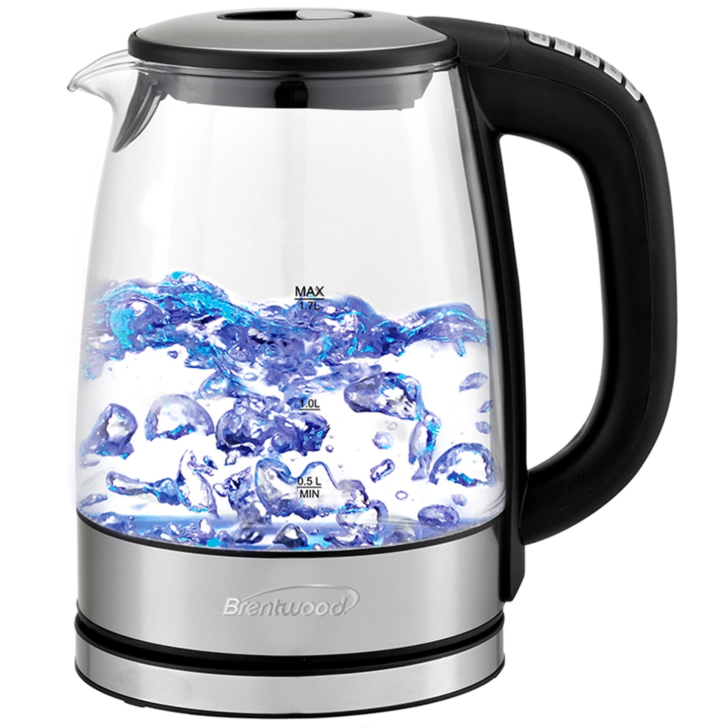 Brentwood Glass 1.7 Liter Electric Kettle w 6 Temperature Presets in Black