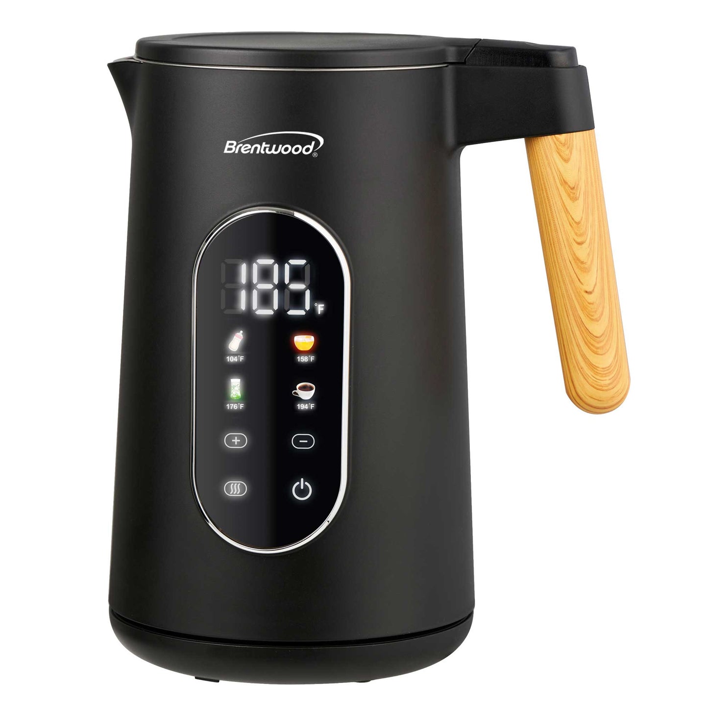 Brentwood 1.7L 1100W Cordless Cool Touch Digital Electric Kettle in Black w Temp
