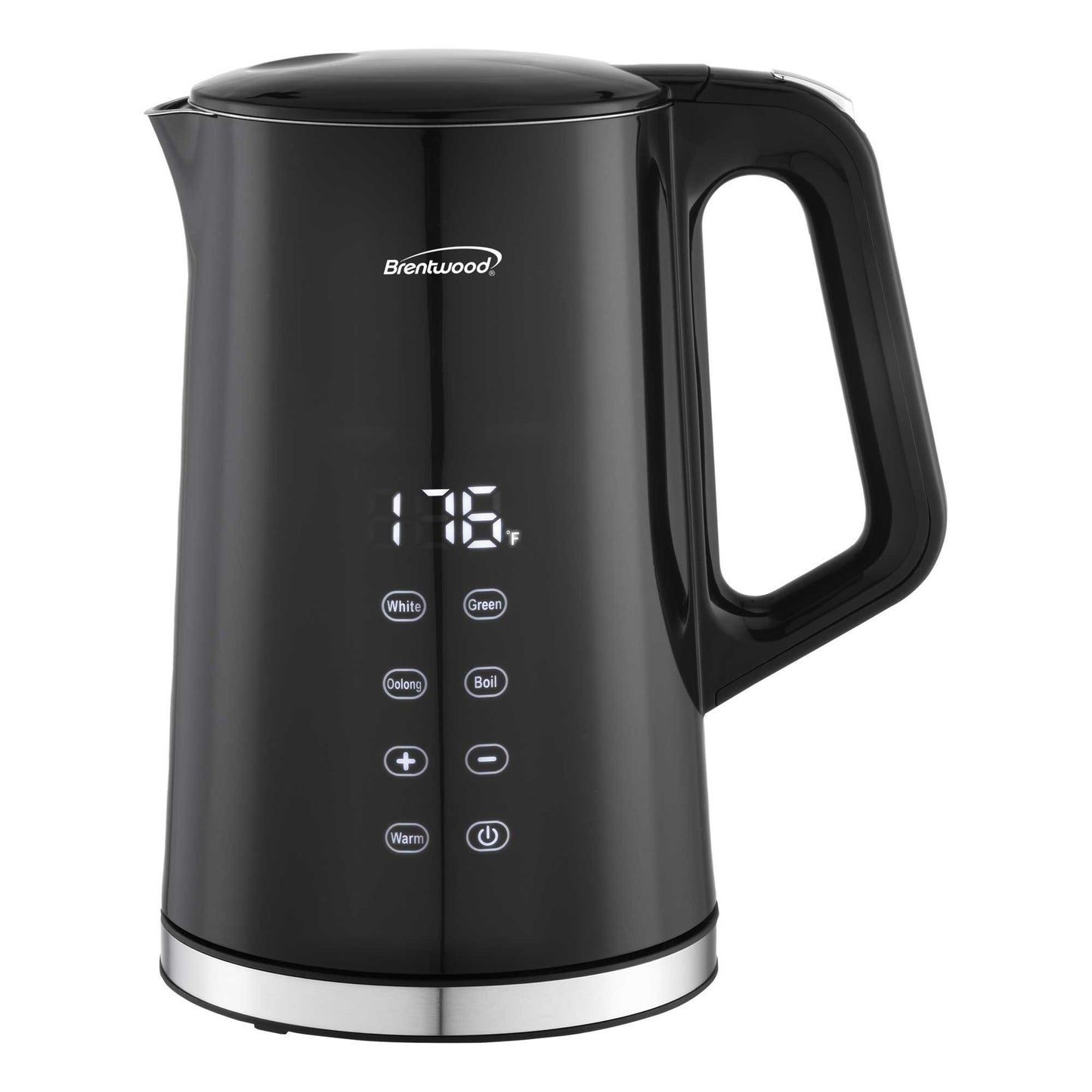 Brentwood 1.7L 1100W BPA Free 360 Cordless Cool Touch Digital Electric Kettle in