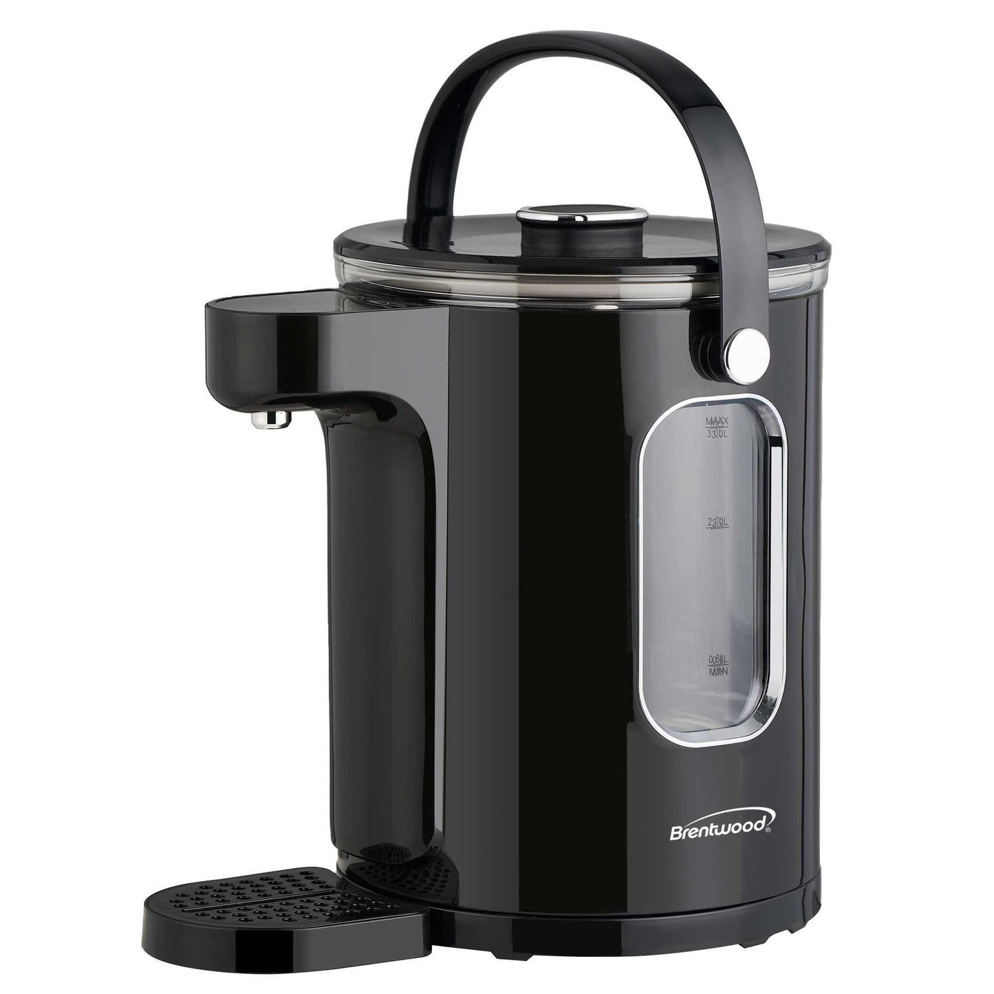 Brentwood 3 Liter 1100w Digital Glass Instant Hot Water Dispenser in Black w Tea