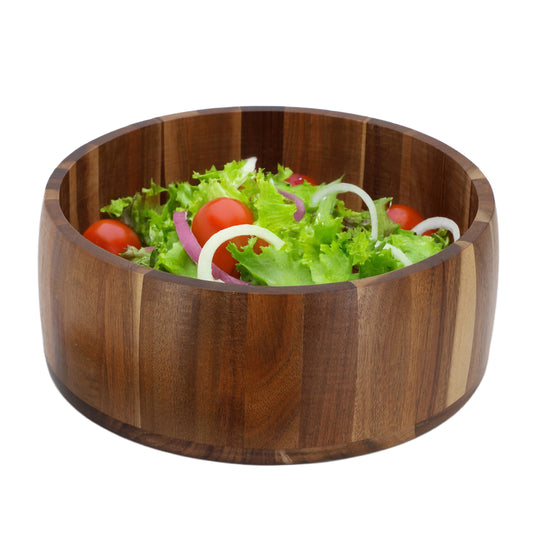 MegaChef 9.75" Large Acacia Wood Salad Bowl