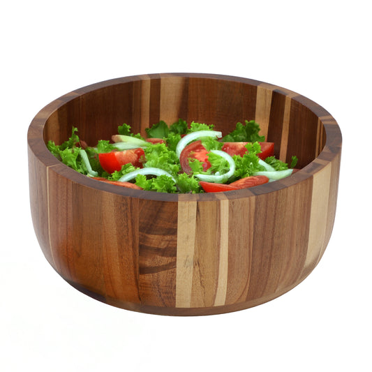 MegaChef 10.5" Large Acacia Wood Salad Bowl