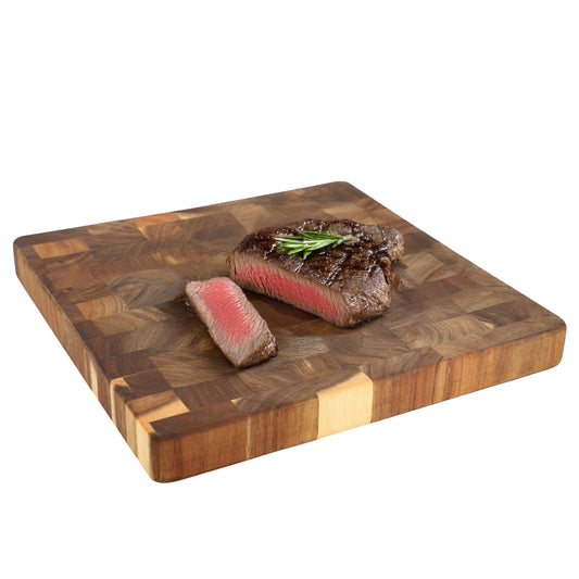 MegaChef 13.75" Square Thick Acacia Wood Serving & Cutting Butcher Board