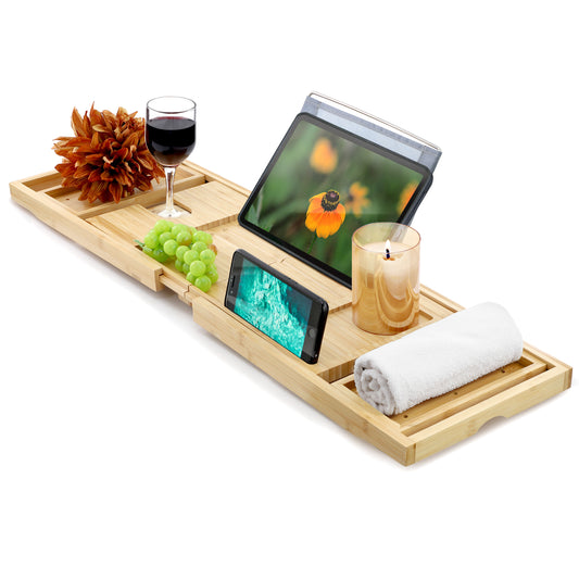 MegaChef Expandable Bamboo Wood Bath Tray