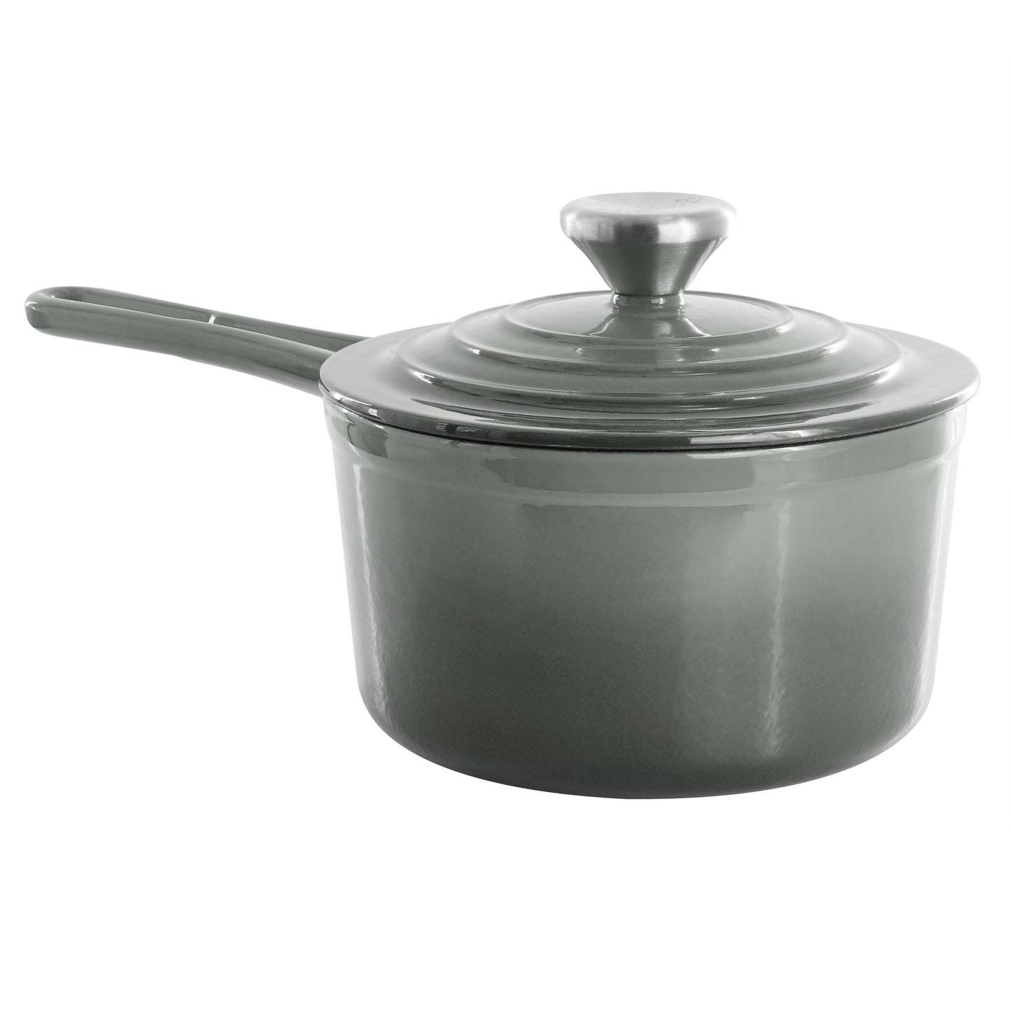 MegaChef 2 qt Enameled Cast Iron Sauce Pan in Gradient Gray