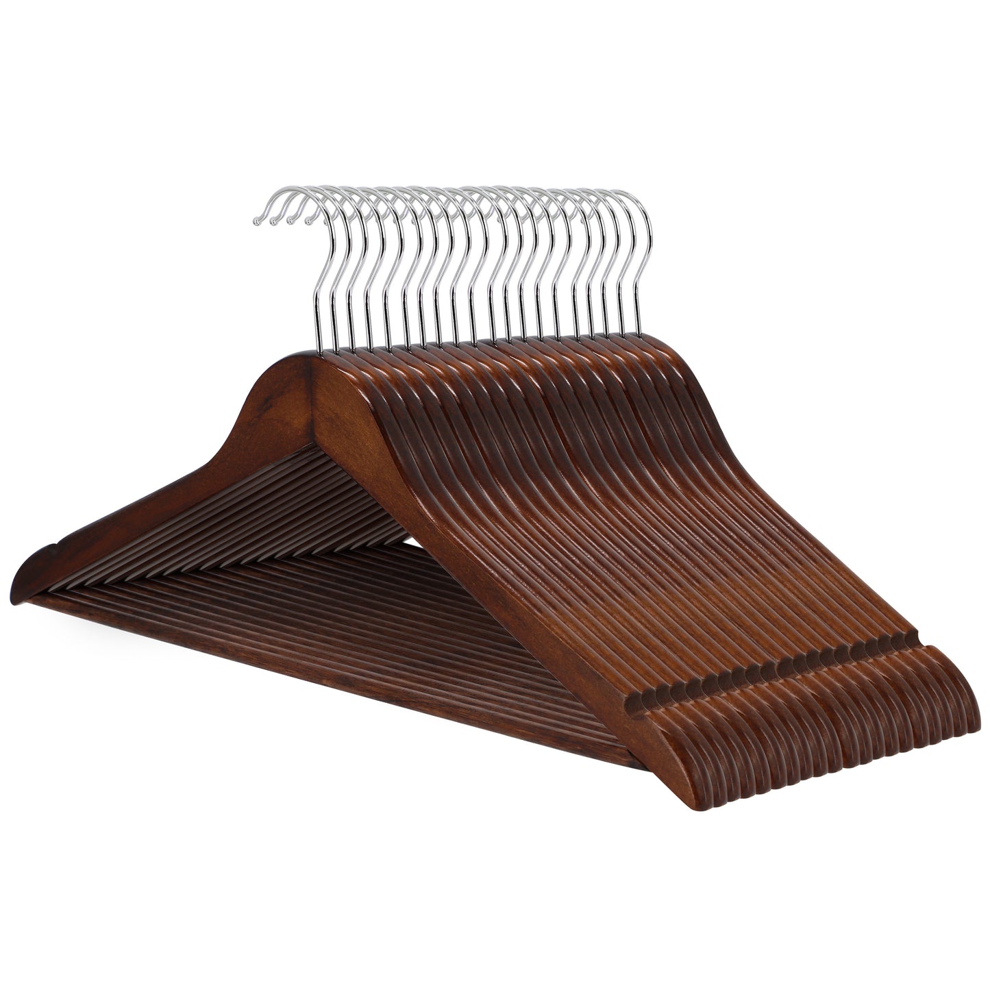 MegaChef 20 Piece Acacia Wood Swivel Hook Hanger Set Dark Brown