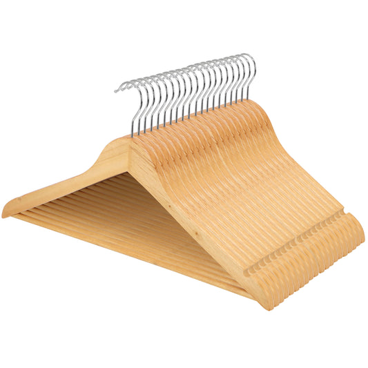 MegaChef 20 Piece Acacia Wood Swivel Hook Hanger Set Light Brown